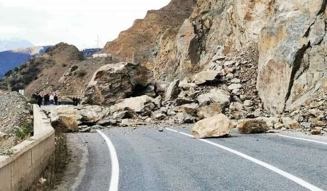 Artvin'de düşen kayalar Artvin-Ardahan yolunu kapattı