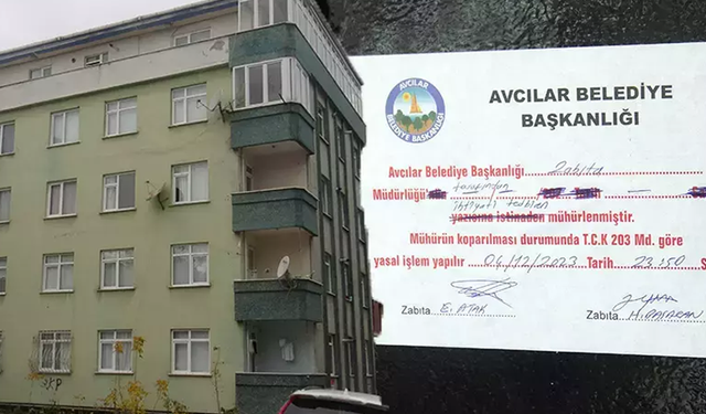 Avcılar'da kolonlarında çatlak oluşan bina mühürlendi