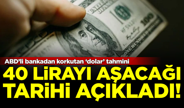 ABD'li dev banka, doların 40 TL'yi aşacağı tarihi açıkladı