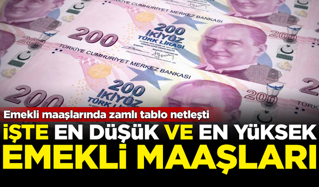 Emekli maaşlarında zamlı tablo netleşti! İşte en düşük ve en yüksek emekli maaşları...