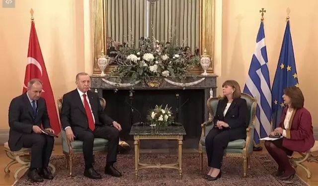 Erdoğan, Yunan mevkidaşı Sakelaropulu ile buluştu