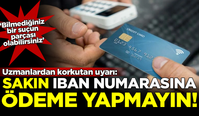 Uzmanlardan korkutan uyarı: Sakın IBAN'a ödeme yapmayın!