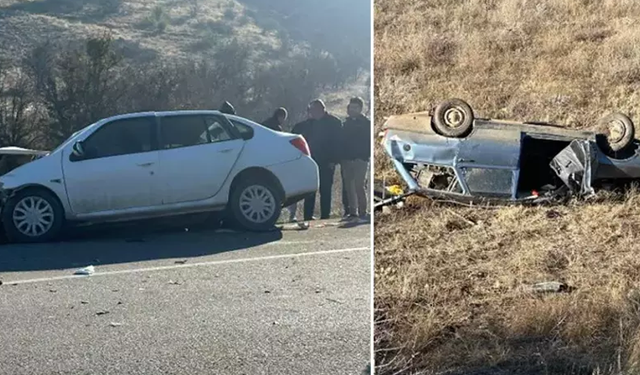 Burdur'da feci kaza! 3 otomobil çarpıştı: 1 ölü, 5 yaralı