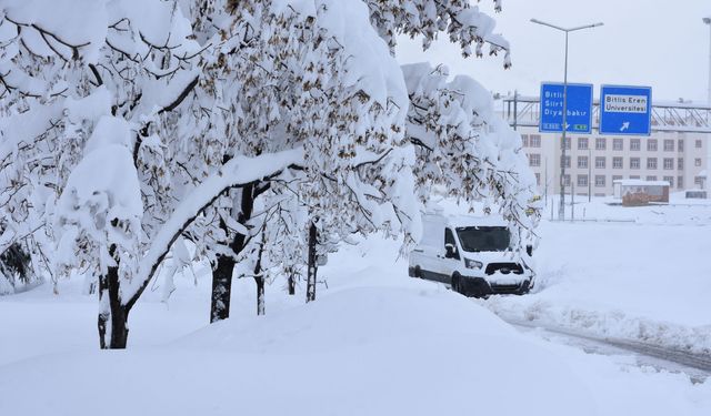 Bitlis'te, 266 köy yolu kardan kapandı