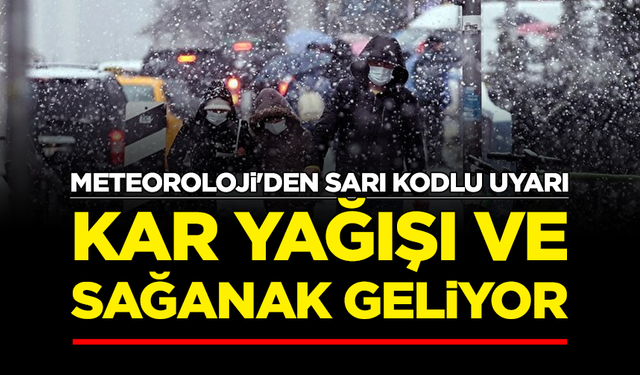 Meteoroloji'den sarı kodlu uyarı: Kar yağışı ve sağanak geliyor