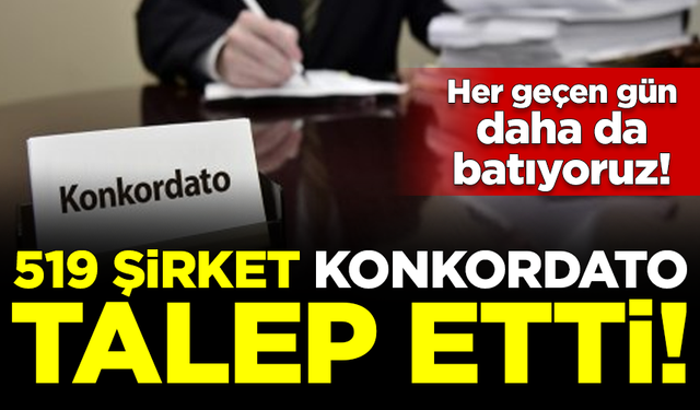 Her geçen gün daha da batıyoruz! 519 şirket konkordato talep etti