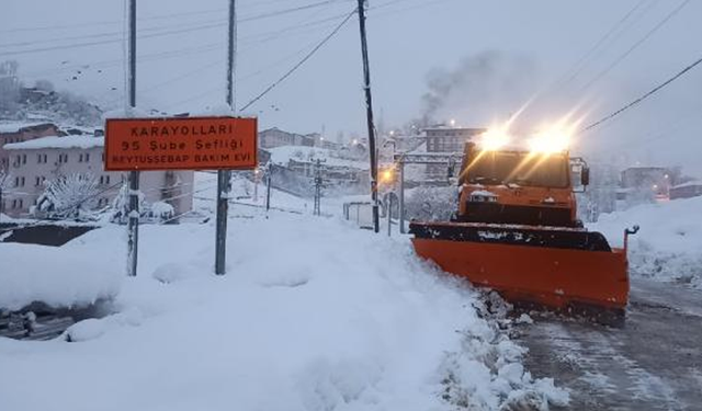 Beytüşşebap'ta yoğun kar yağışı nedeniyle 20 köy yolu ulaşıma kapandı