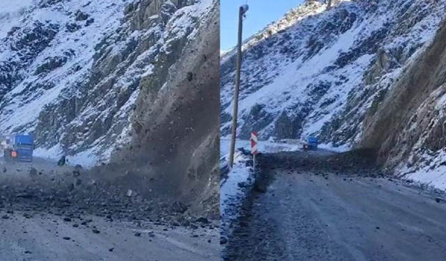 Yüksekova-Hakkari karayolunda 1 haftada ikinci heyelan