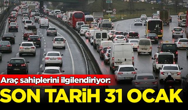 MTV'de son ödeme tarihi 31 Ocak