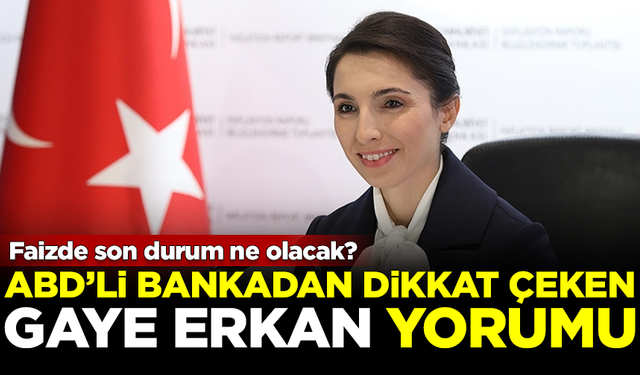 ABD'li bankadan dikkat çeken Hafize Gaye Erkan yorumu