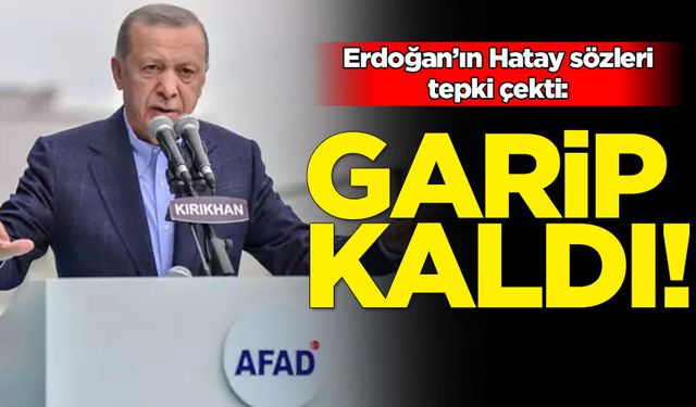 Erdoğan'ın Hatay konuşmasına tepki seli: Garip kaldı!