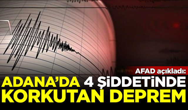 SON DAKİKA! AFAD duyurdu: Adana'da 4 şiddetinde korkutan deprem
