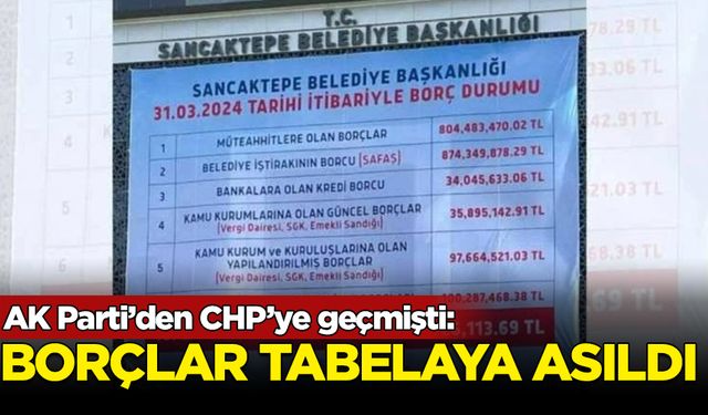 AK Parti'den CHP'ye geçen Sancaktepe'de borçlar tabloya asıldı