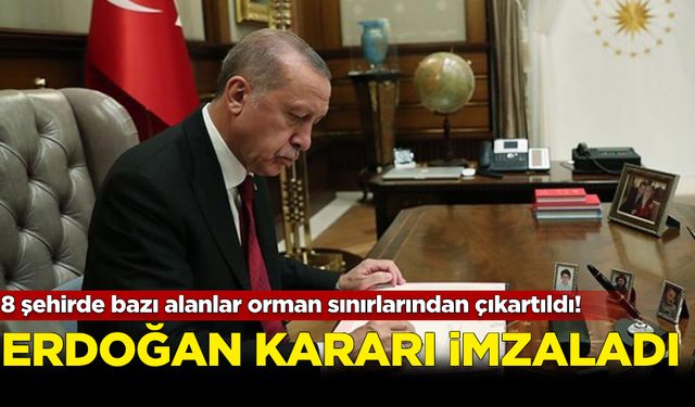 8 şehirde bazı alanlar orman sınırlarından çıkarıldı! Erdoğan kararı imzaladı...