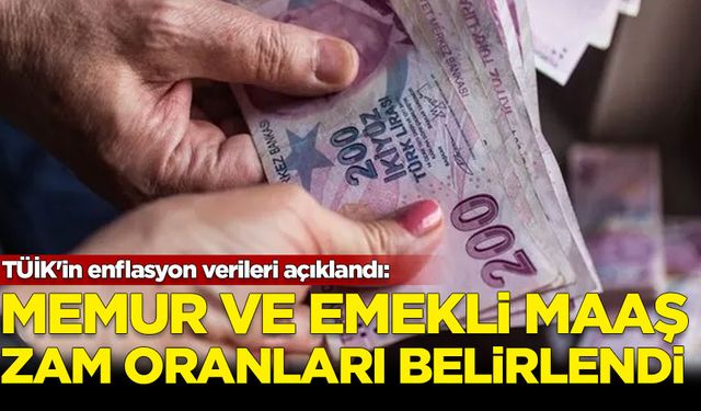 TÜİK'in enflasyon verileri açıklandı: Memur ve emekli maaş zam oranları belirlendi