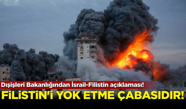 Dışişleri Bakanlığından İsrail-Filistin açıklaması!