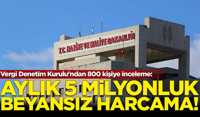 Vergi Denetim Kurulu'ndan 800 kişiye inceleme: Aylık 5 milyonluk beyansız harcama