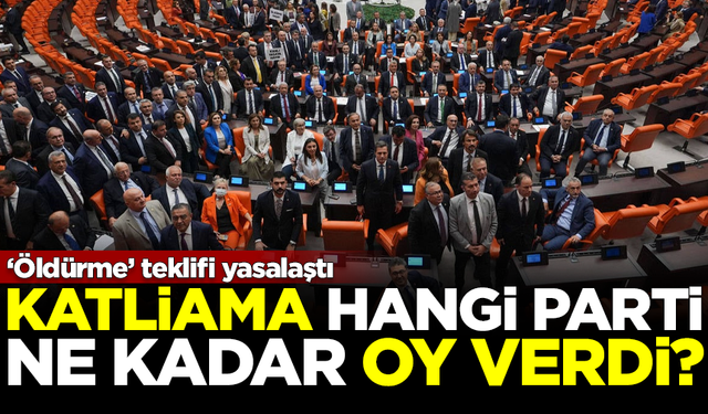 Öldürme teklifi yasalaştı! Katliam Yasası'na hangi partiler ne kadar oy verdi?