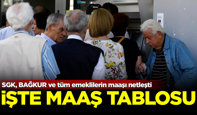 Tüm maaşlar netleşti! İşte SGK ve BAĞKUR emeklilerinin maaş tablosu