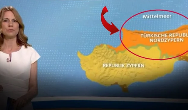 Alman kanalında Yunanistan'ı küplere bindiren Kıbrıs haritası