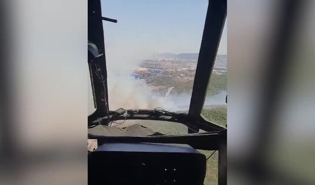 İzmir Aliağa’da Nemport limanı bölgesinde orman yangını