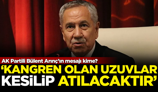 AK Partili Bülent Arınç'ın mesajı kime? "Kangren olan uzuvlar kesilip atılacak"