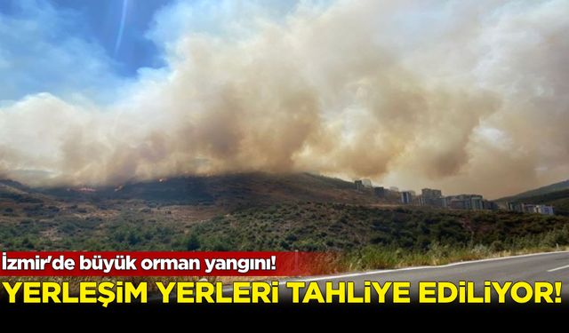 İzmir'de orman yangını! Yerleşim yerleri tahliye ediliyor