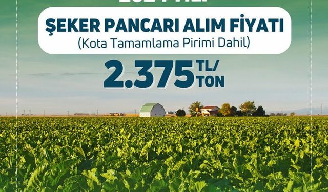 Şeker pancarı alım fiyatı açıklandı!