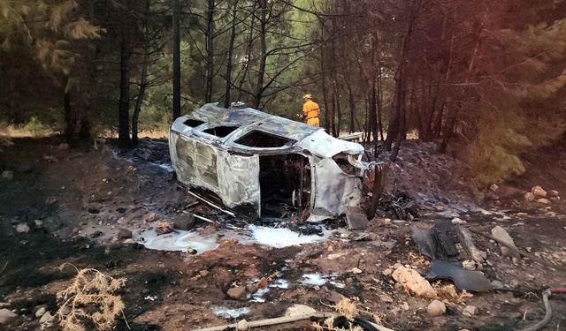 Bodrum'da ormanı yakan kaza: 1 kişi öldü, 2 yaralı