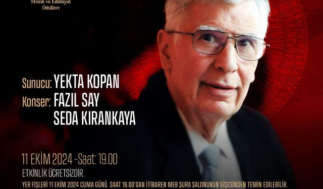 1. Ahmet Say Müzik ve Edebiyat Ödülleri'nin sahipleri Yazar ve şair Ahmet Telli ile piyanist Can Çakmur oldu