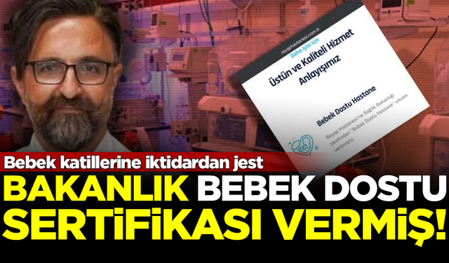 Skandal! Bebek katili hastaneye 'Bebek Dostu' sertifikası verilmiş