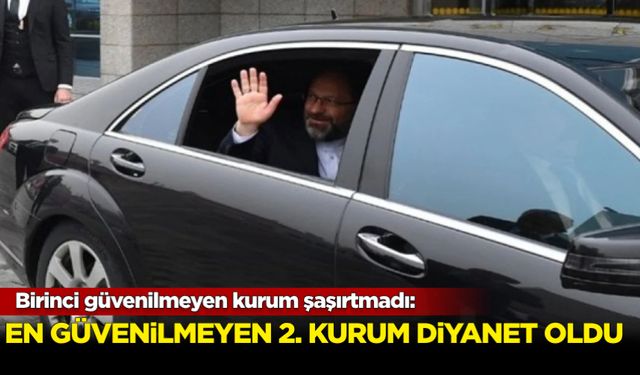 Birinci güvenilmeyen kurum şaşırtmadı: En güvenilmeyen 2. kurum diyanet!