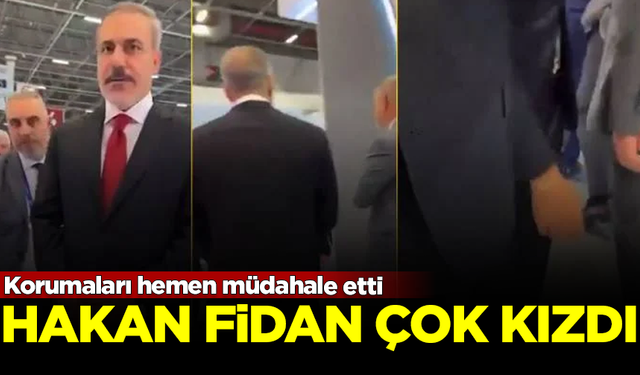 Hakan Fidan soruya sinirlendi, korumaları hemen müdahale etti