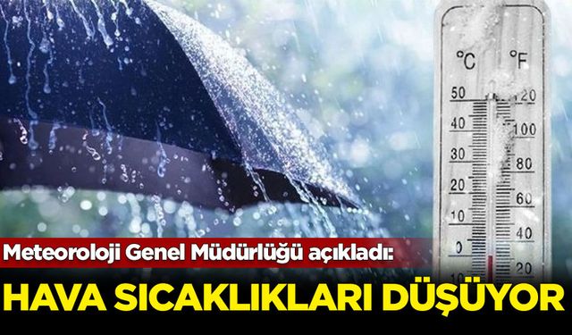 Meteoroloji Genel Müdürlüğü açıkladı: Hava sıcaklıkları düşüyor