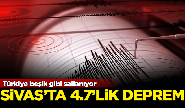 Sivas'ta 4.7 şiddetinde deprem! Çevre illerden hissedildi