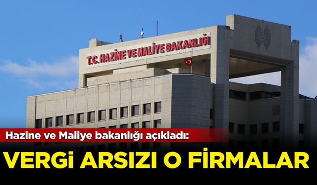 Hazine ve Maliye Bakanlığı açıkladı: Vergi arsızı o firmalar!