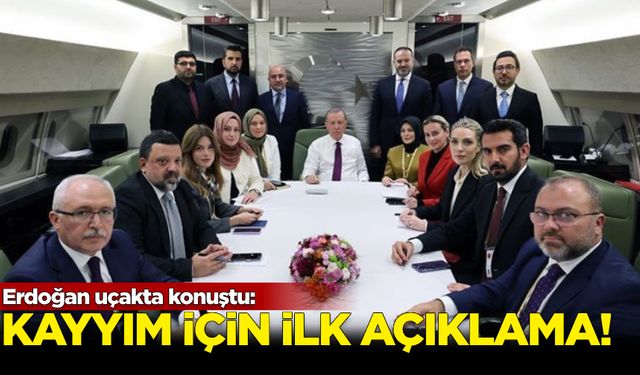 Erdoğan uçakta konuştu: Kayyım için ilk açıklamasını yaptı!