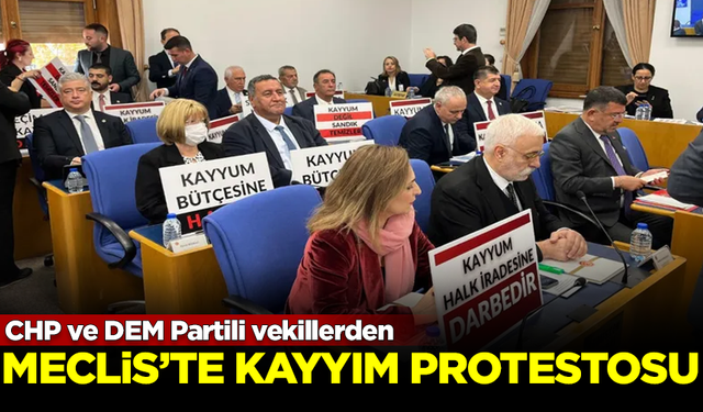 CHP ve DEM Partili vekillerden Meclis'te 'kayyım' protestosu