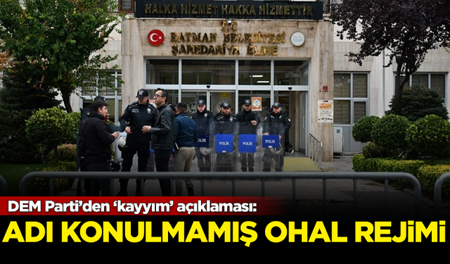 DEM Parti'den 'kayyım' açıklaması: Adı konulmamış OHAL rejimi