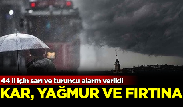 44 il için sarı ve turuncu alarm verildi! Kar, yağmur ve fırtına...