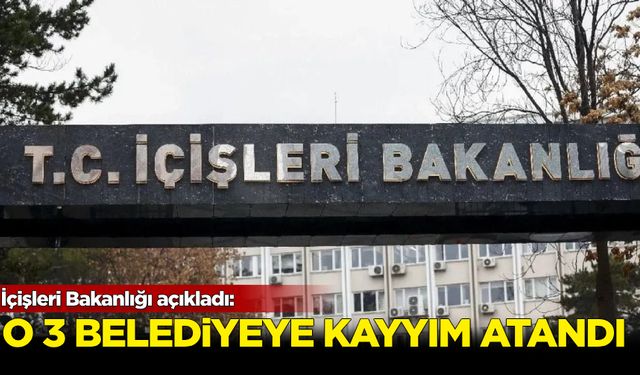 İçişleri Bakanlığı açıkladı: O 3 Belediyeye kayyım atandı