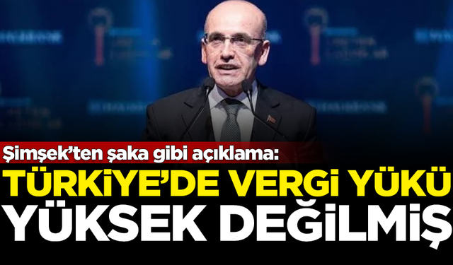 Bakan Şimşek'ten flaş sözler! Türkiye'de vergi yükü yüksek değilmiş