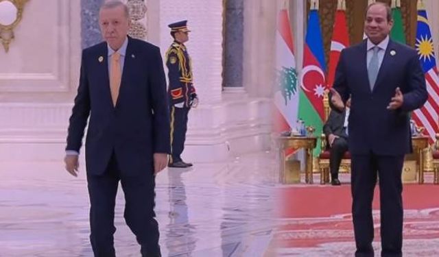 Sisi Erdoğan'ı böyle karşıladı! Son giriş yapan lider Erdoğan oldu