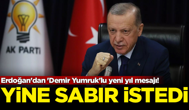 Erdoğan'dan 'Demir Yumruk'lu yeni yıl mesajı! Yine sabır istedi