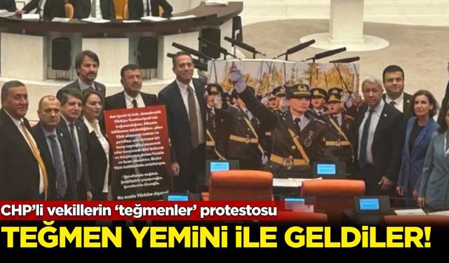 CHP’li vekillerin ‘teğmenler’ protestosu: Teğmen yeminiyle geldiler