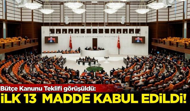 Bütçe Kanunu Teklifi'nin ilk 13 maddesi kabul edildi