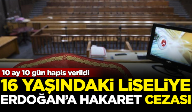 16 yaşındaki liseli öğrenciye, 'Erdoğan'a hakaret'ten hapis cezası