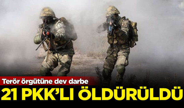 Terör örgütüne dev darbe! Irak ve Suriye'de 21 PKK'lı öldürüldü