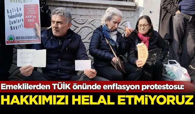 Emeklilerden TÜİK önünde enflasyon protestosu: Hakkımızı helal etmiyoruz