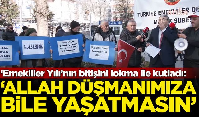 Emekliler "Emekliler Yılı"nın sona erişini lokma döktürerek kutladı